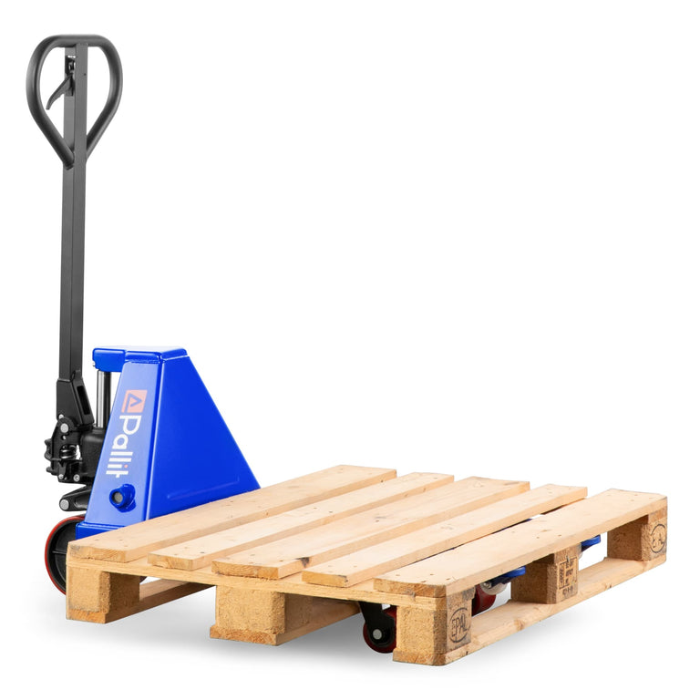 Pallit SHORT-R Hubwagen 2500 Kg – Kurze Gabeln (800 Mm), Gummirollen, Tandem-Bereifung, Kompakt Für Enge Räume