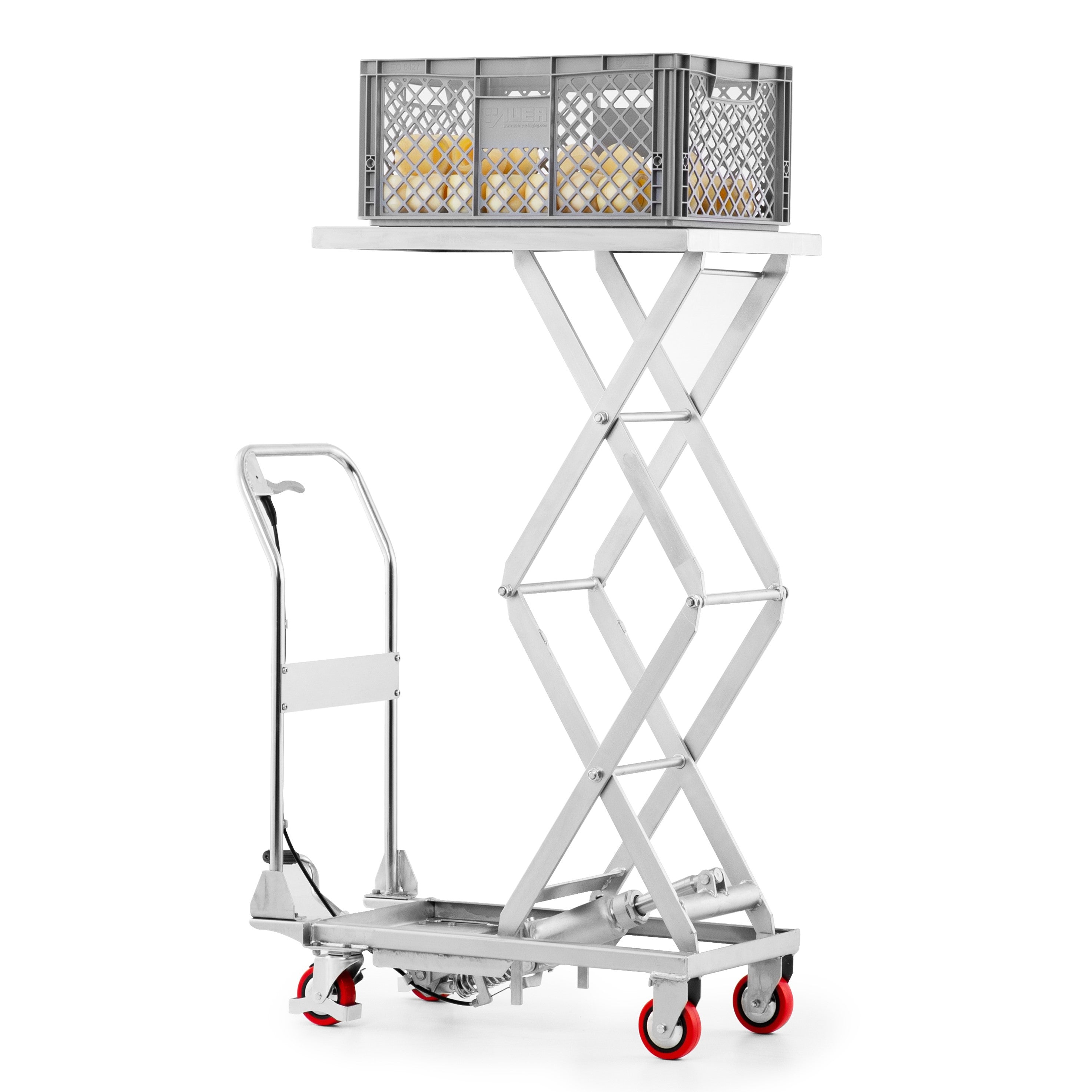 mobile double scissor lift table stainless steel 15